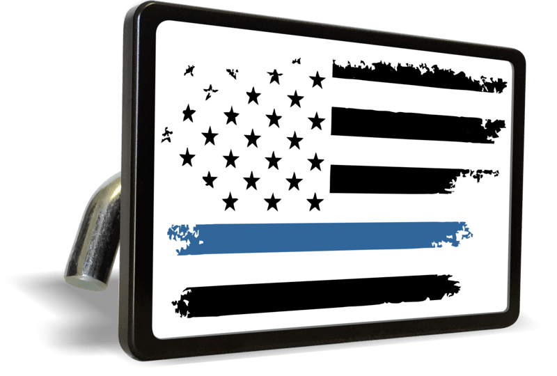 Thin Blue Line U.S. Flag – Tow Hitch Cover